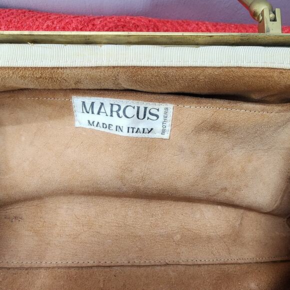 70s Vintage Marcus Brothers Pale Raffia Framed Doctor Bag Purse, Large - Picture 5 of 8